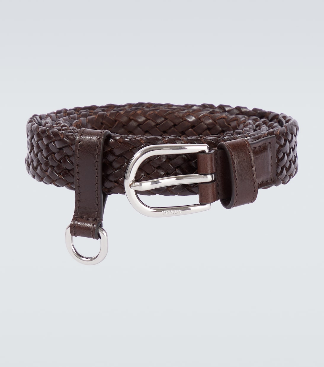 Braided leather belt | Prada
