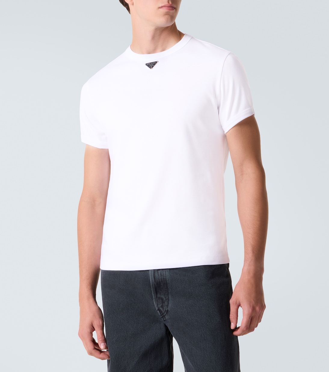Camiseta Triangle de jersey de algodón | Prada