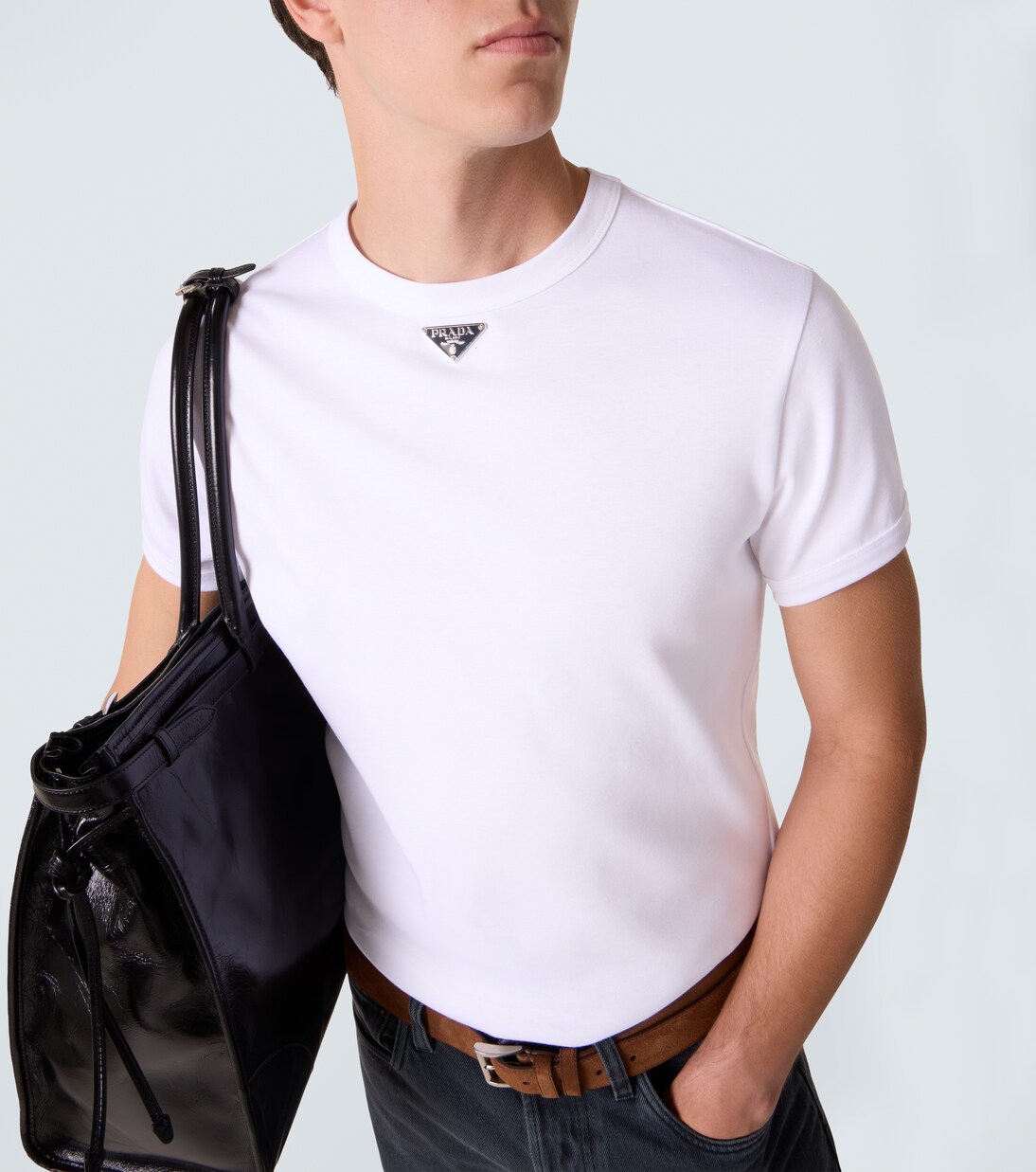 Camiseta Triangle de jersey de algodón | Prada