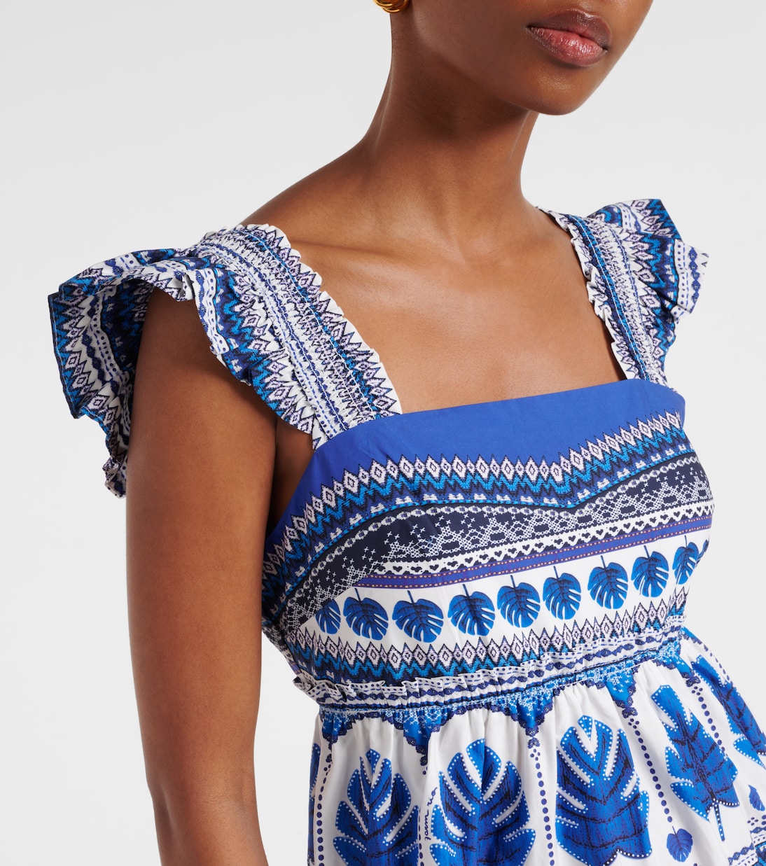 Printed tiered cotton minidress | Farm Rio