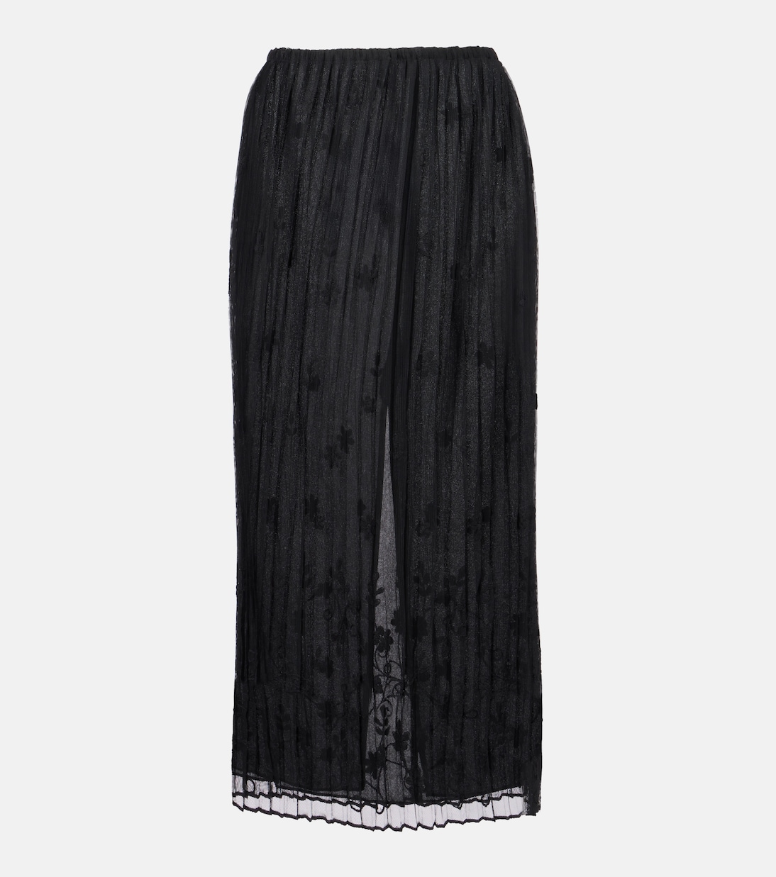 Falda midi plisada de tul bordada | Toteme