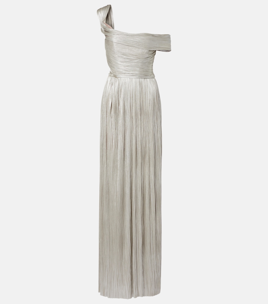 Serene asymmetric silk mousseline gown | Maria Lucia Hohan