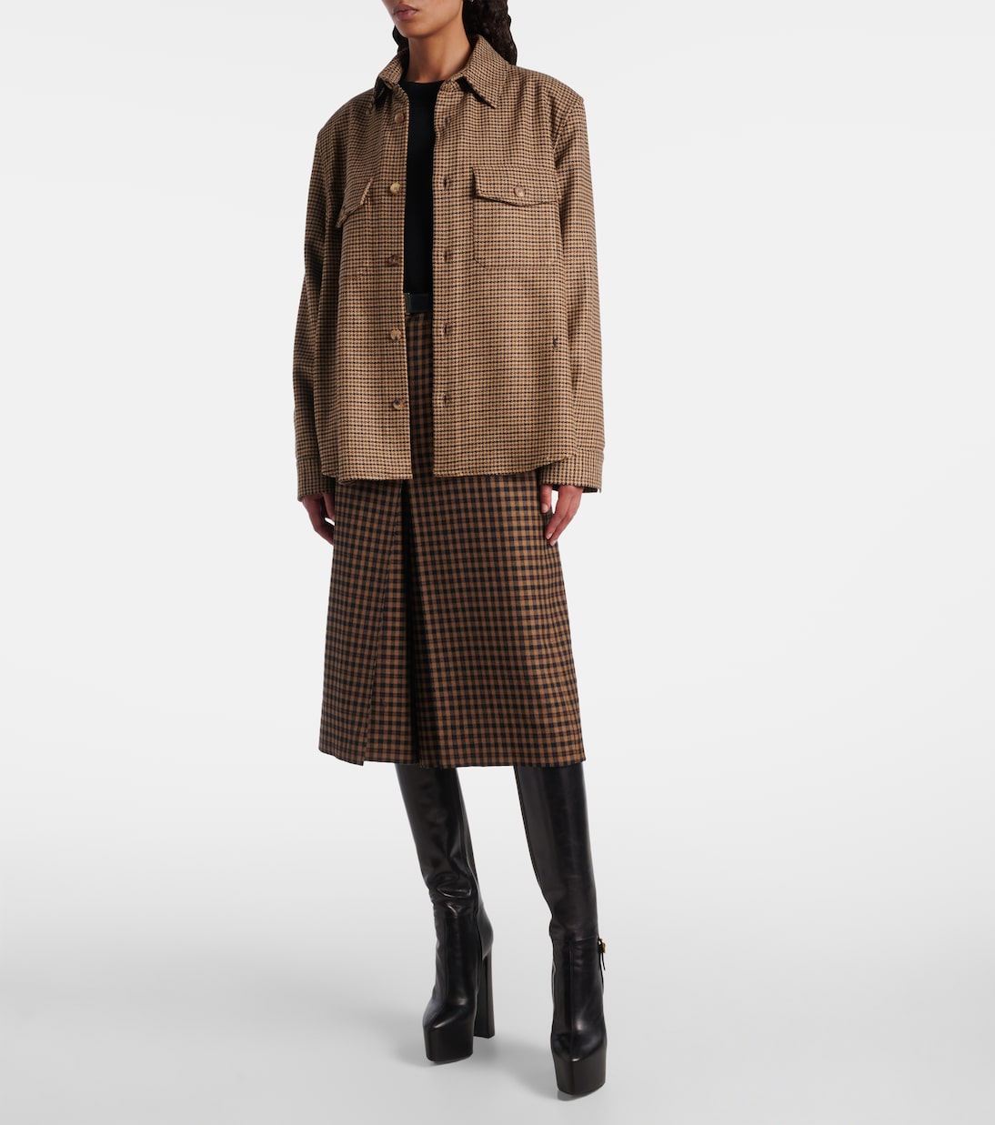 قميص ستايل جاكيت بمربعات | Saint Laurent