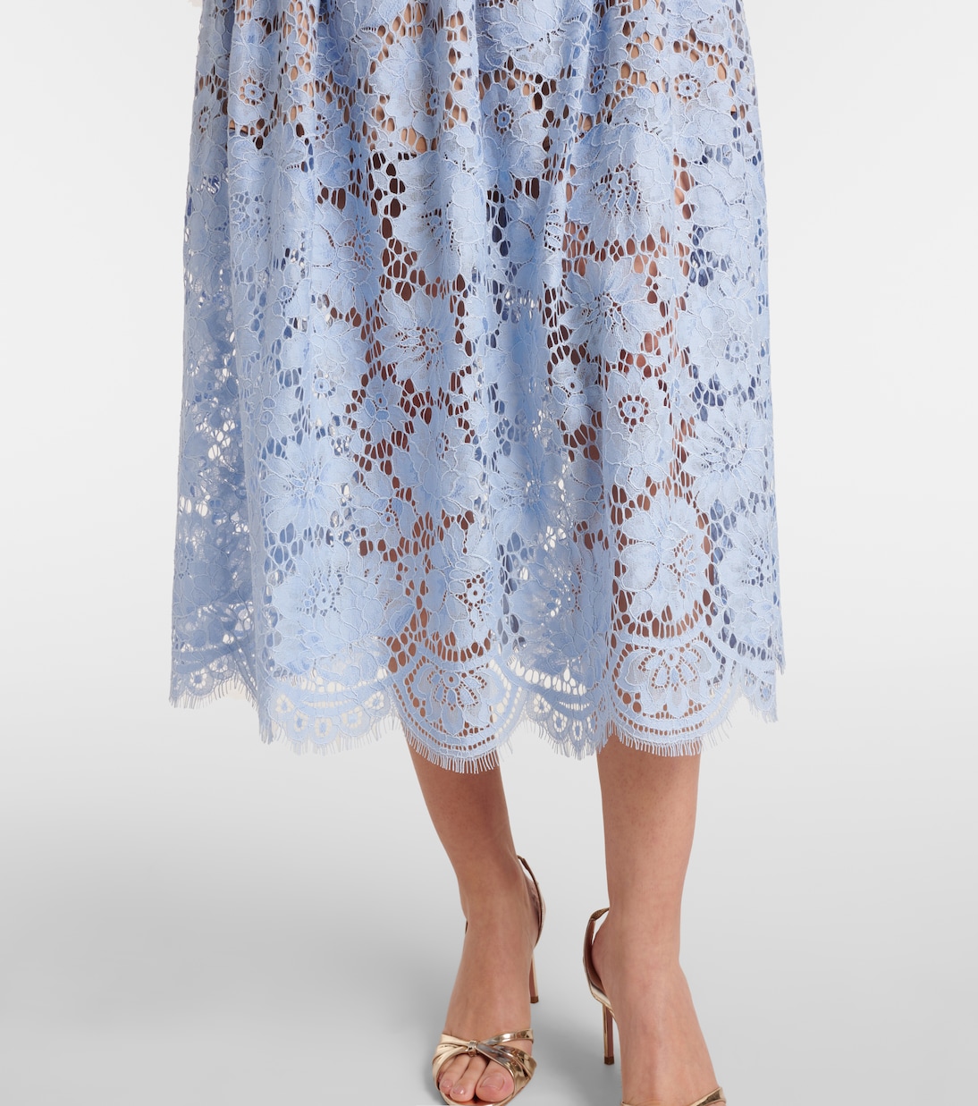Gathered lace midi dress | Self-Portrait