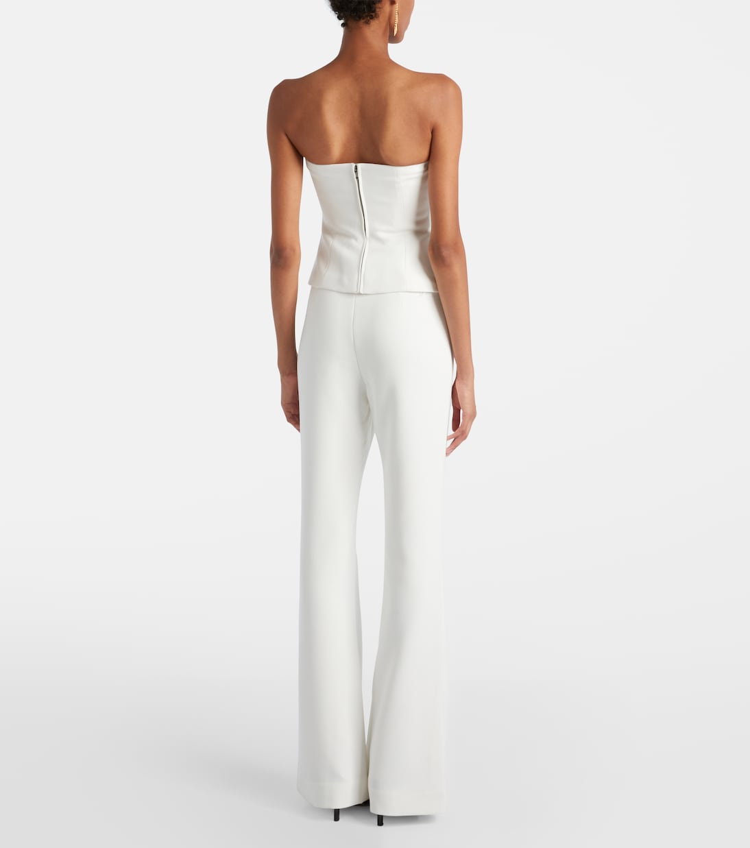 Floral-appliqué strapless crêpe top | Roland Mouret