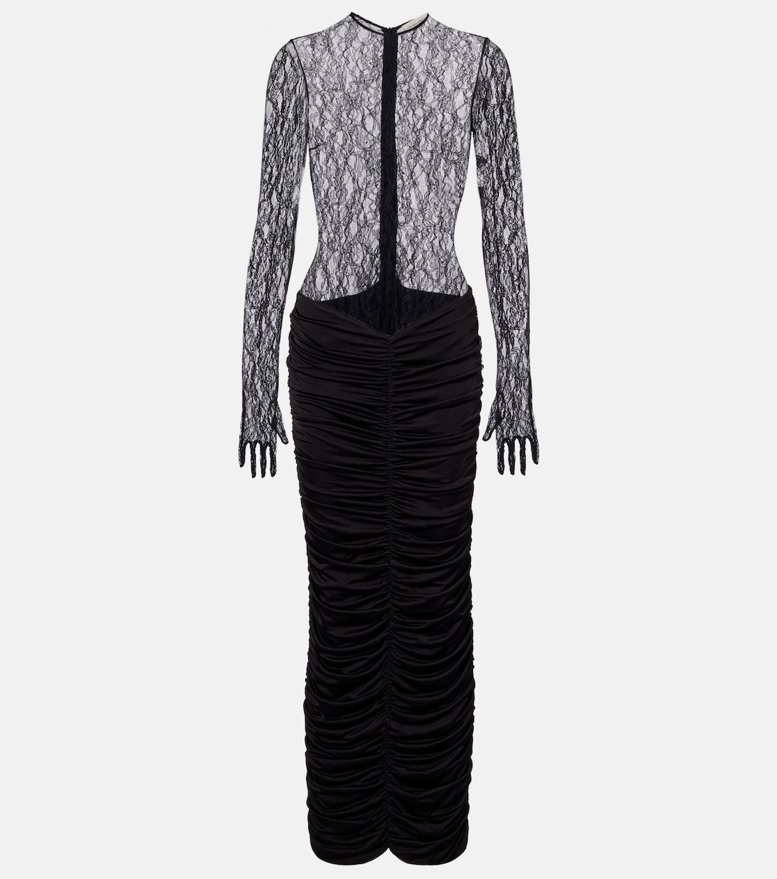 Vivienne ruched lace maxi dress | The New Arrivals Ilkyaz Ozel