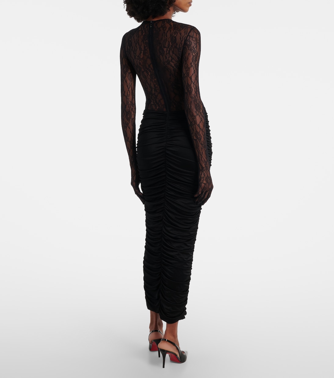 Vivienne ruched lace maxi dress | The New Arrivals Ilkyaz Ozel
