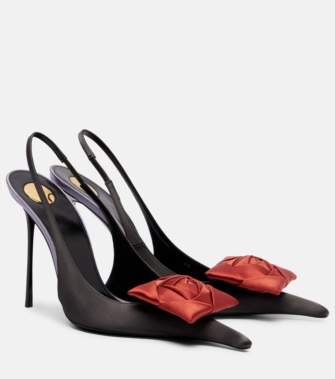Amalia 110 crêpe satin slingback pumps | Saint Laurent