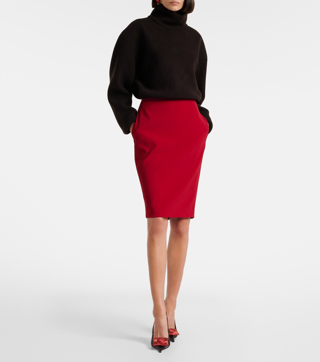 Amalia 110 crêpe satin slingback pumps | Saint Laurent