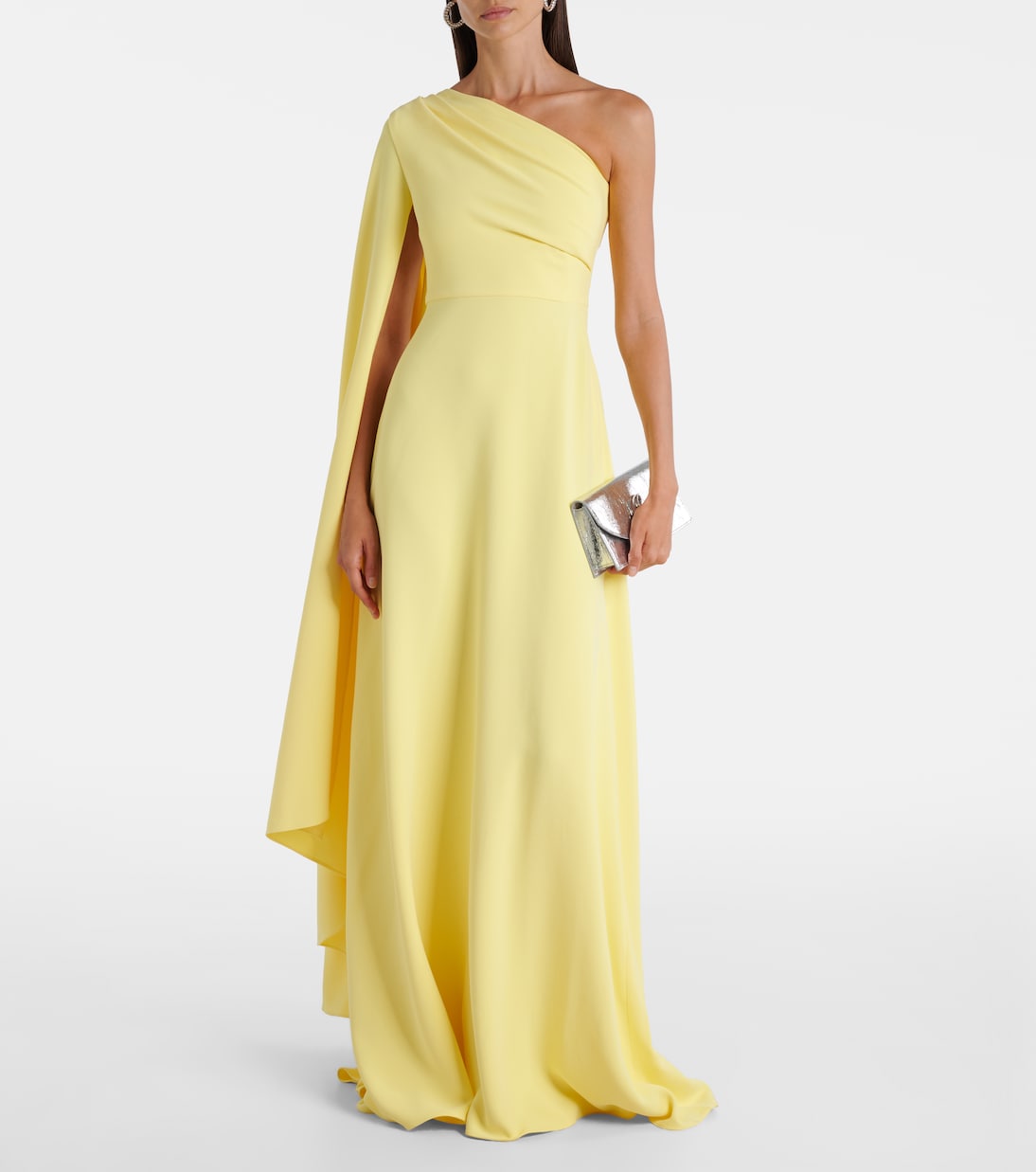 Yazmin asymmetric caped gown | Solace London