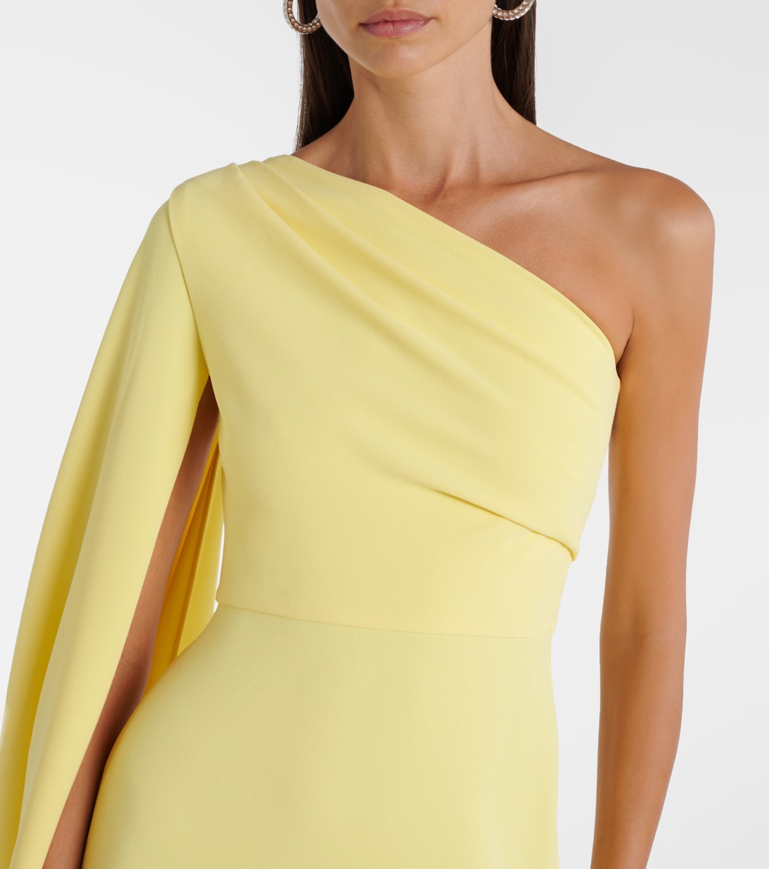 Yazmin asymmetric caped gown | Solace London