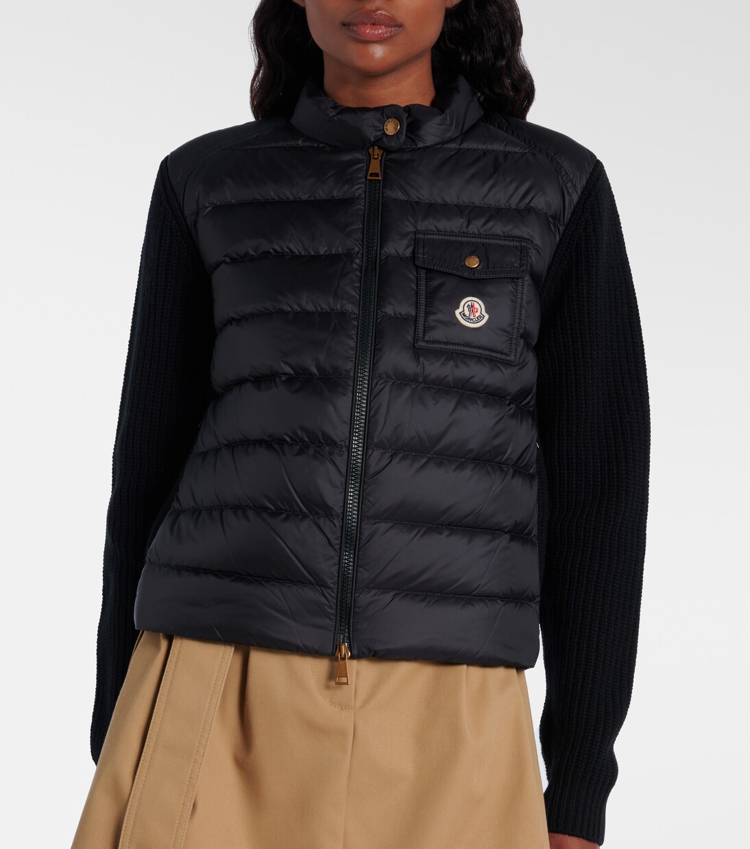 다운 패널 울 캐시미어 카디건 | Moncler