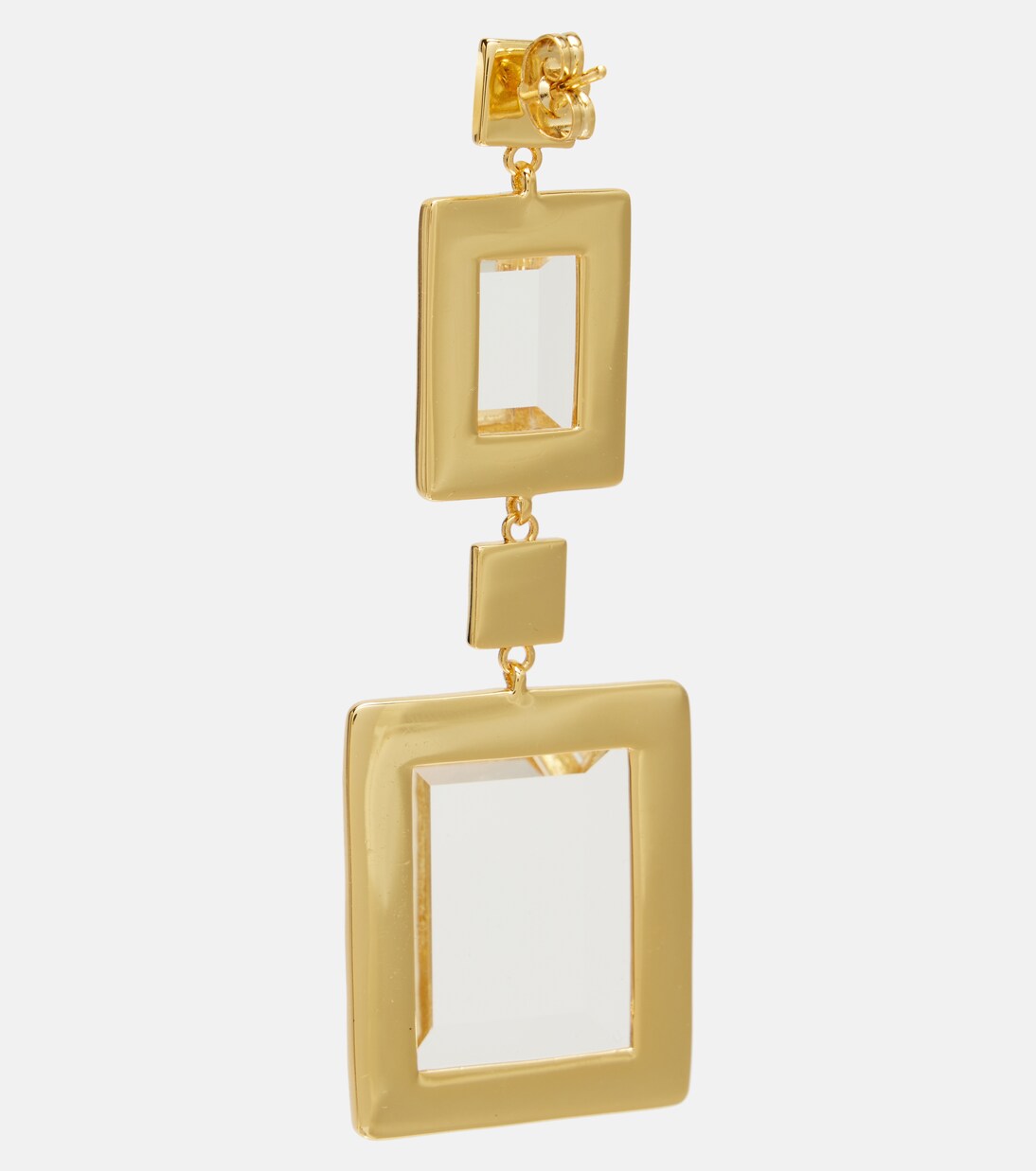 Embellished gold-plated drop earrings | Rebecca Vallance