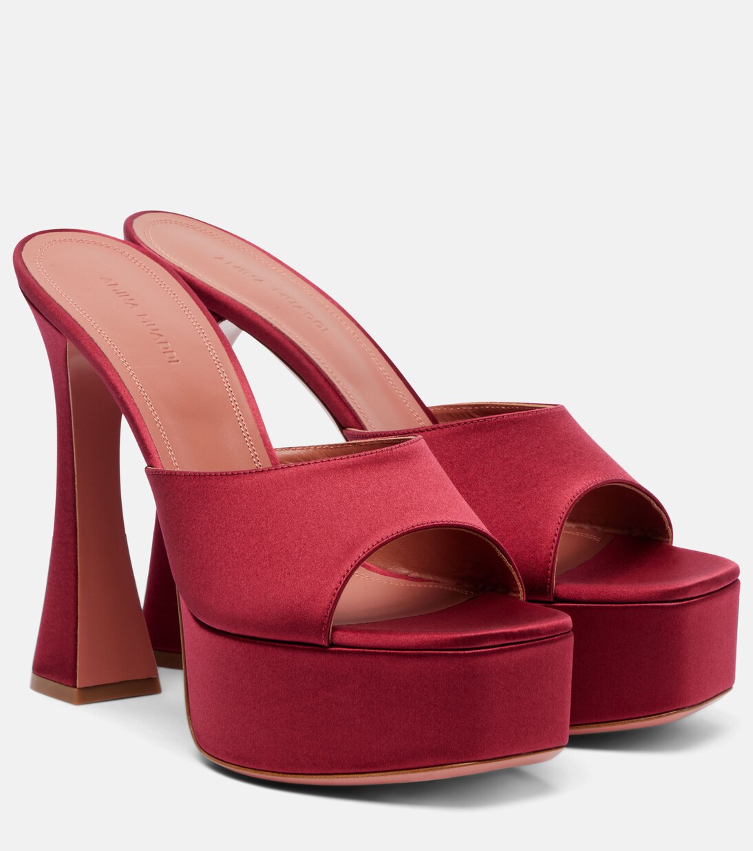 Plateau-Pantoletten Dalida 140 aus Satin | Amina Muaddi