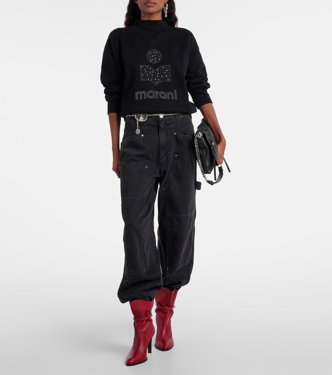 Sweat-shirt Moby en coton mélangé à logo | Marant Etoile