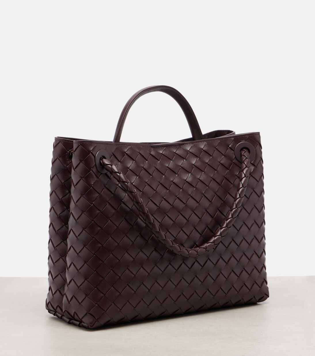 Andiamo Intrecciato Medium leather tote bag | Bottega Veneta