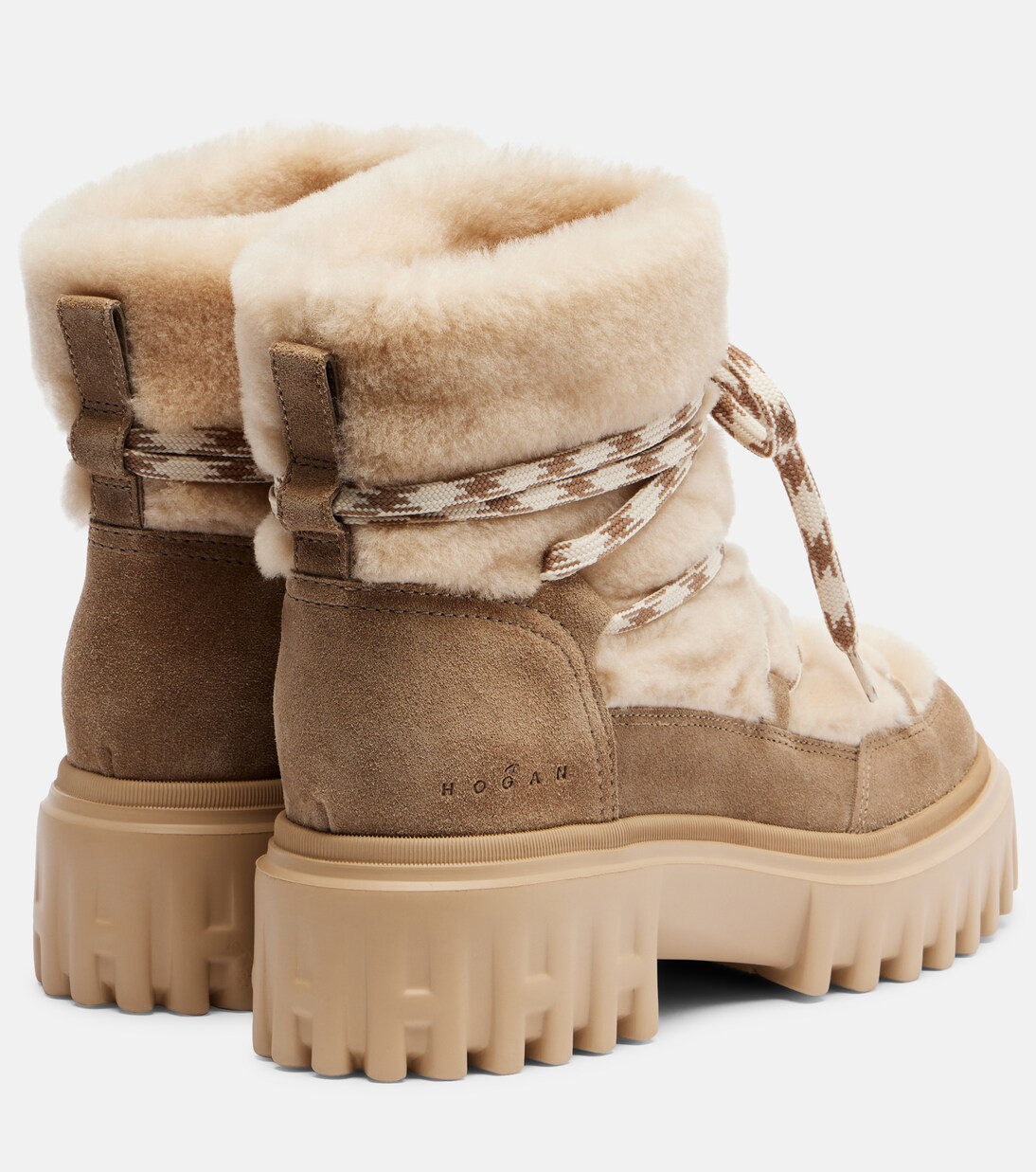 Schnürstiefel aus Shearling und Veloursleder | Hogan