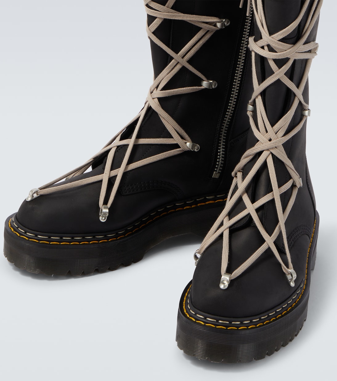 x Dr. Martens 1B60 Quad Sole Pentalace knee-high boots | Rick Owens