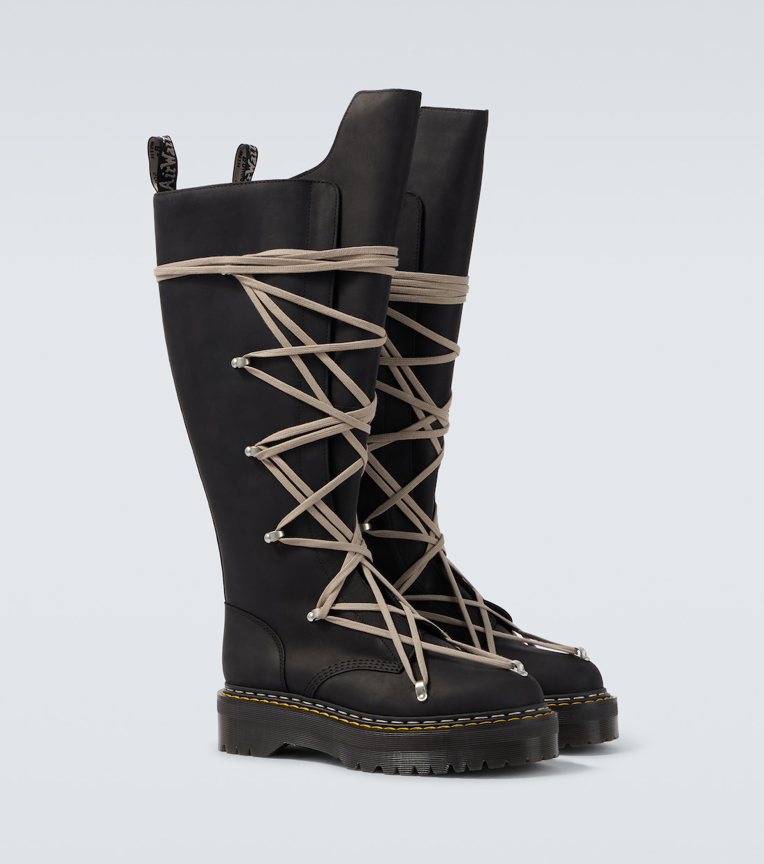 x Dr. Martens 1B60 Quad Sole Pentalace knee-high boots | Rick Owens