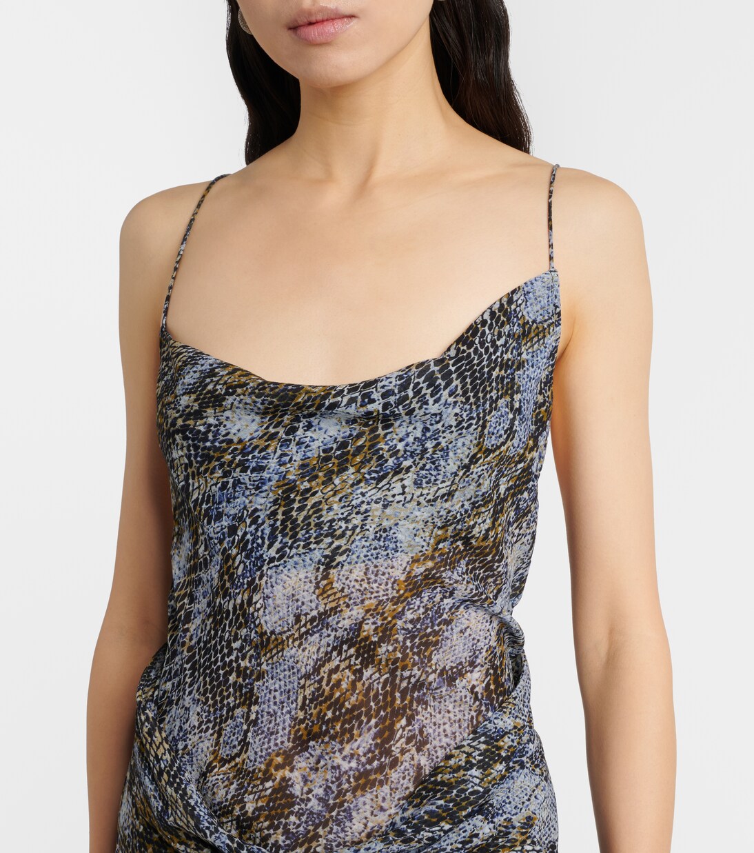 Snake-print draped silk maxi dress | Christopher Esber