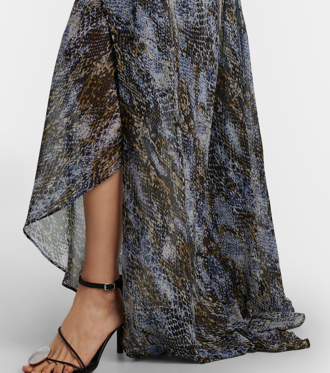 Snake-print draped silk maxi dress | Christopher Esber