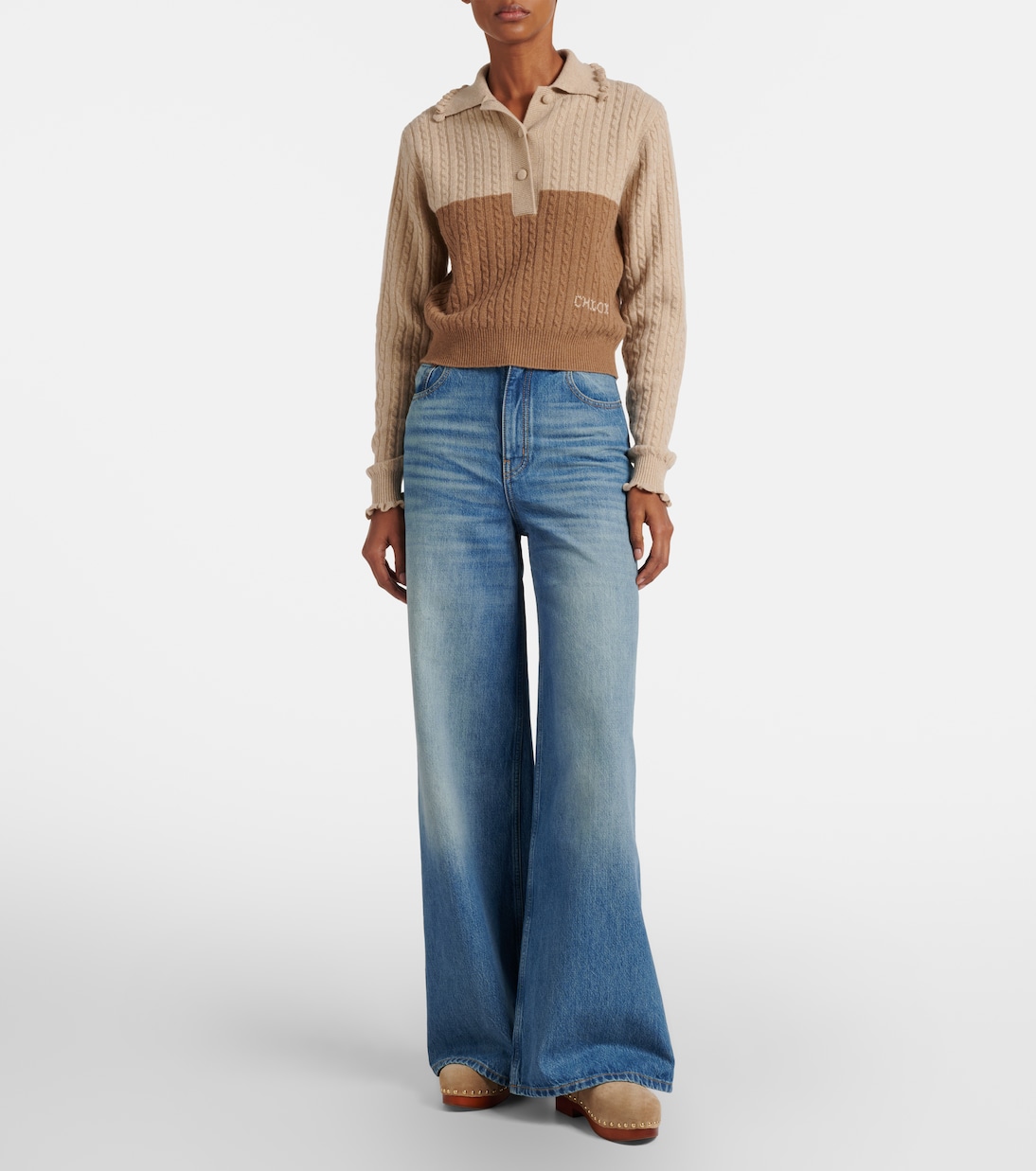 Clogs Jeannette 40 aus Veloursleder | Chloé