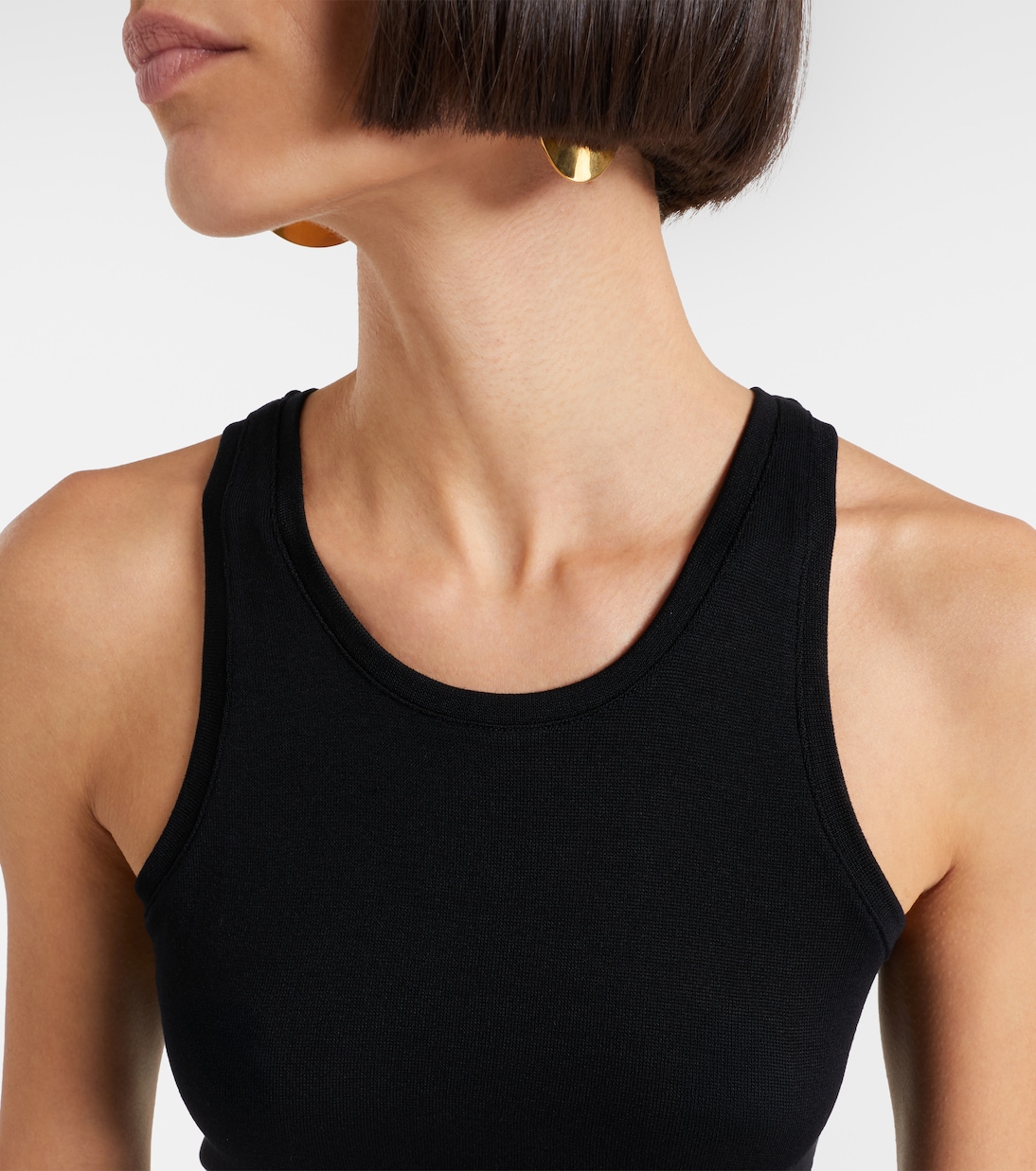 Curved ribbed-knit tank top | Toteme