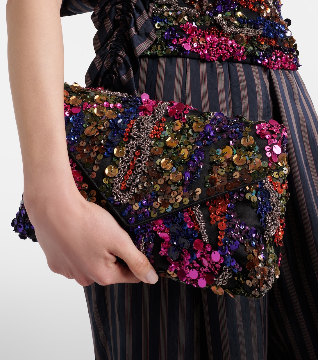 Envelope Medium sequined satin clutch | Dries Van Noten