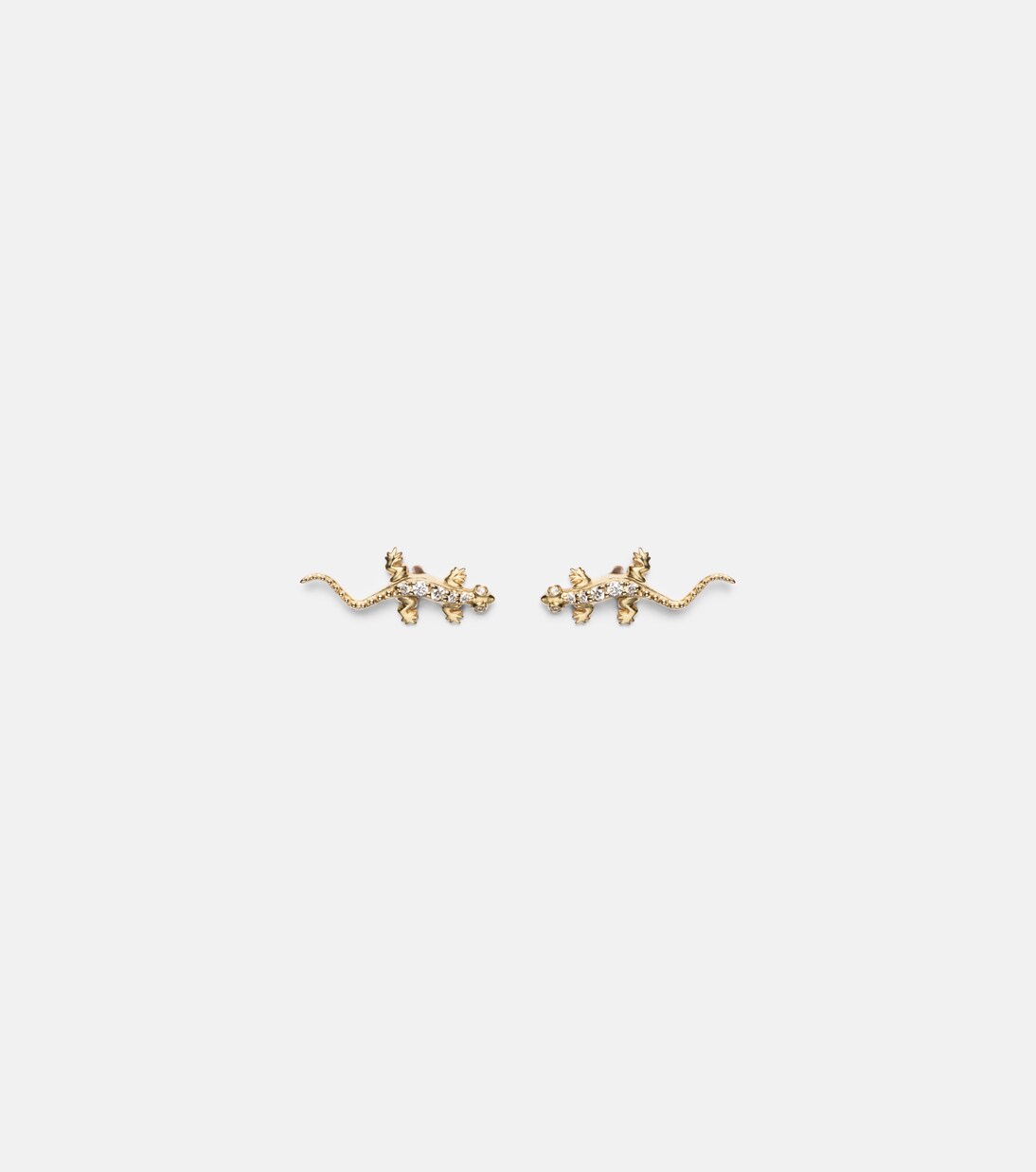 Lizard 14kt gold (585/1000) stud earrings with diamonds | Sydney Evan