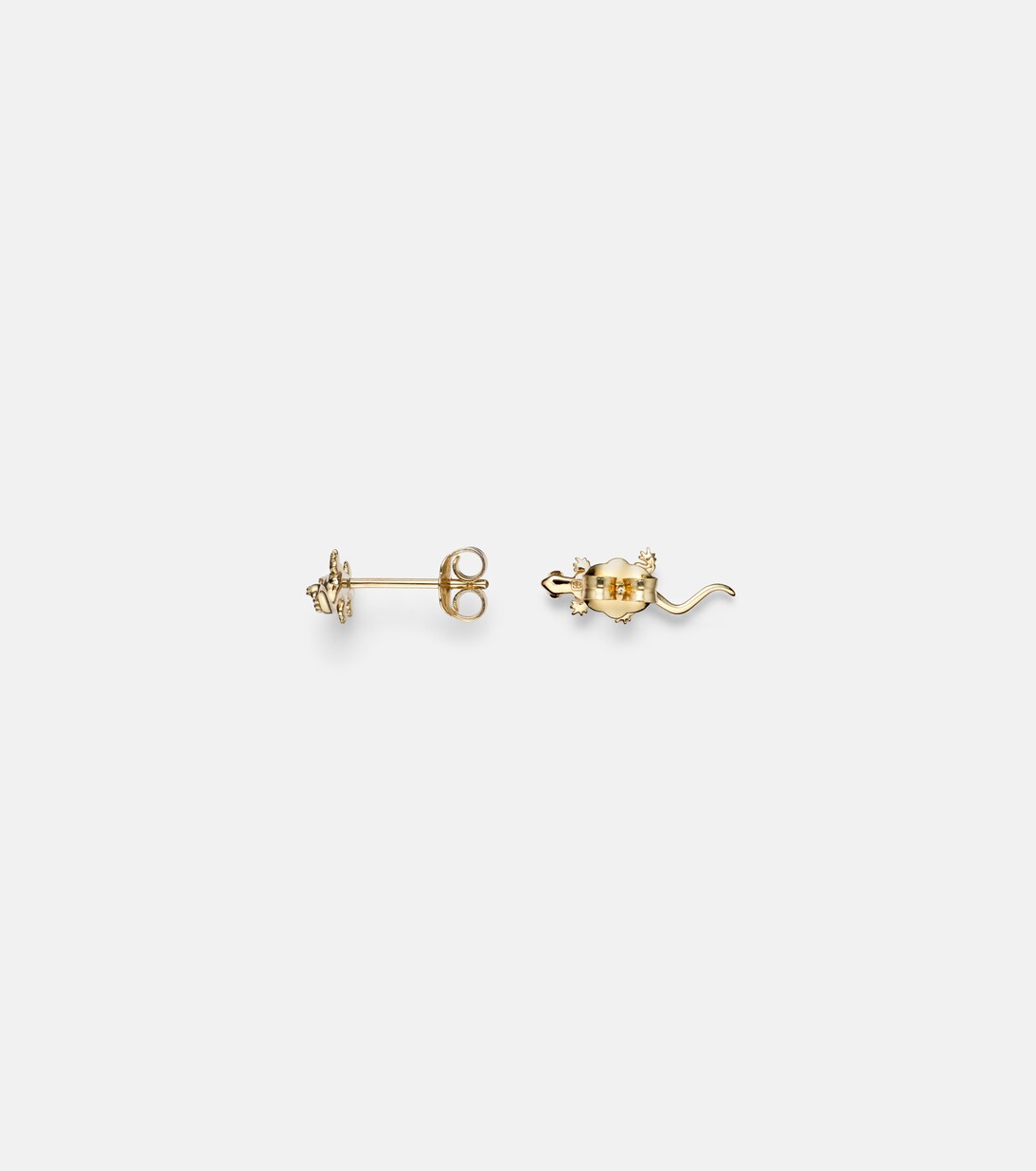 Lizard 14kt gold (585/1000) stud earrings with diamonds | Sydney Evan