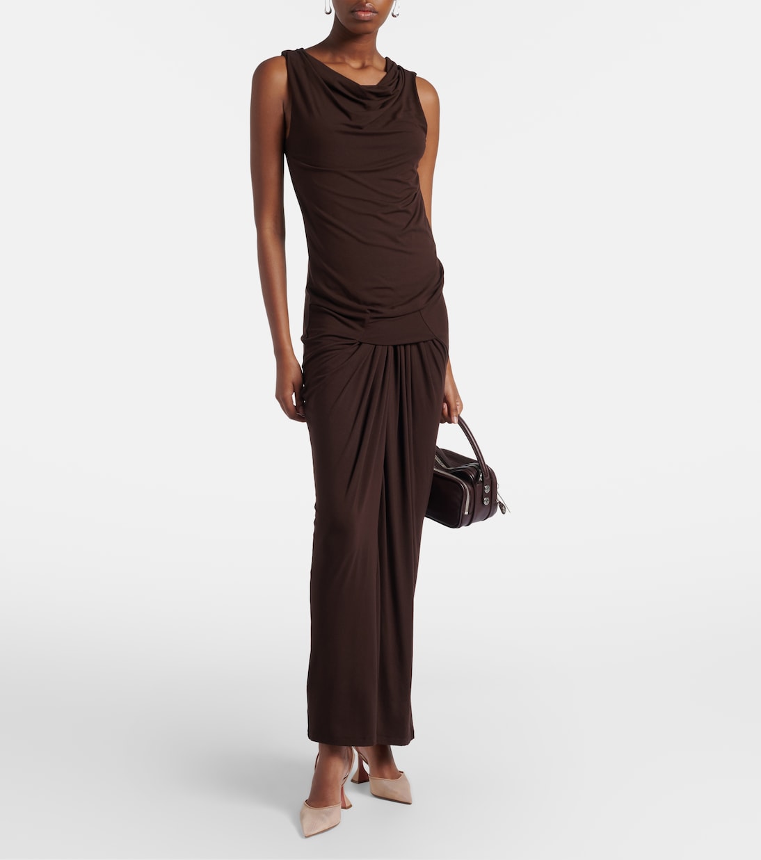 Draped gathered maxi dress | Entire Studios