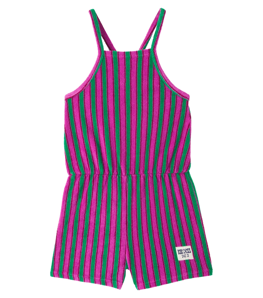 Striped cotton-blend terry playsuit | Bobo Choses