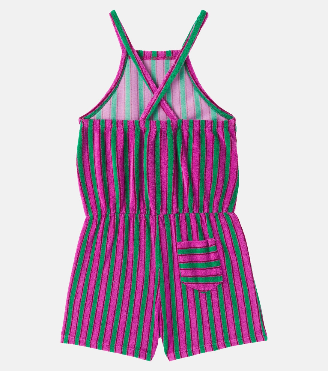 Striped cotton-blend terry playsuit | Bobo Choses