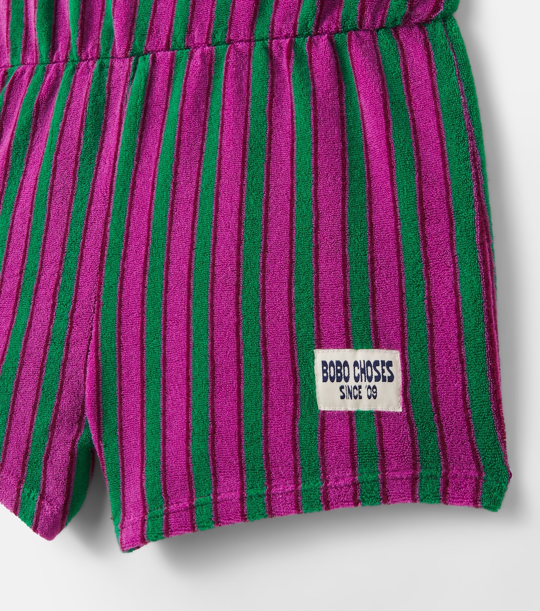 Striped cotton-blend terry playsuit | Bobo Choses