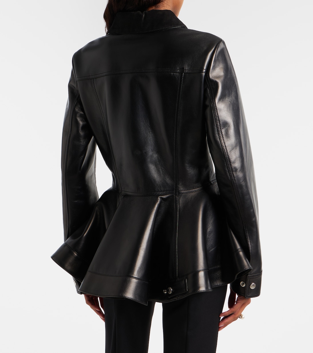 Peplum leather jacket | McQueen