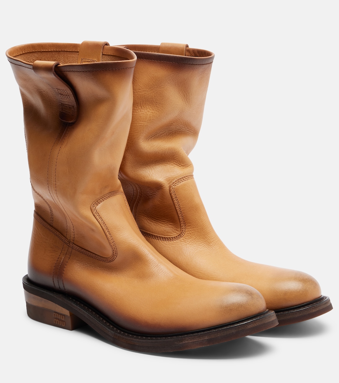 Foule leather ankle boots | Miu Miu