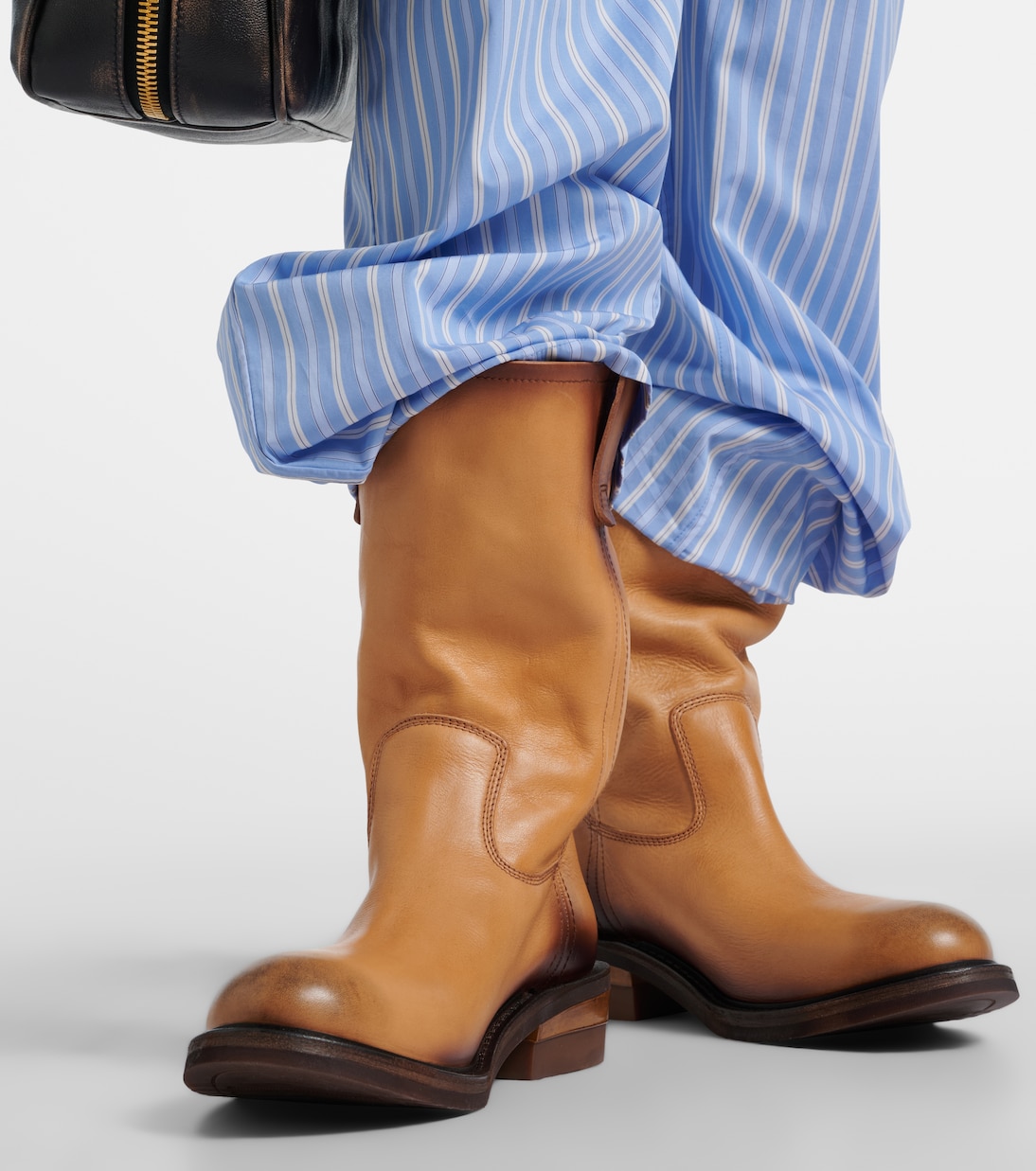 Foule leather ankle boots | Miu Miu