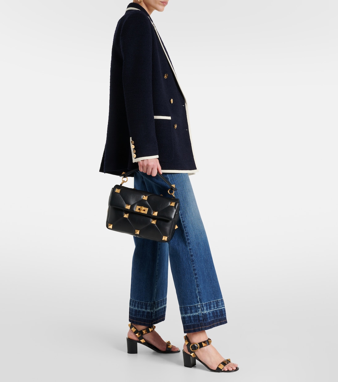 Sac Roman Stud Large en cuir | Valentino Garavani