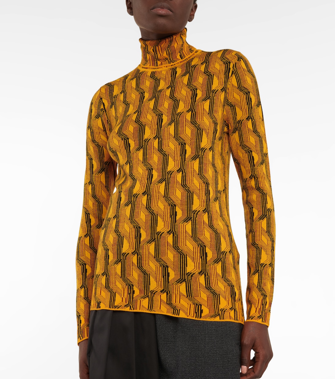 Pull à col roulé en laine mélangée | Prada