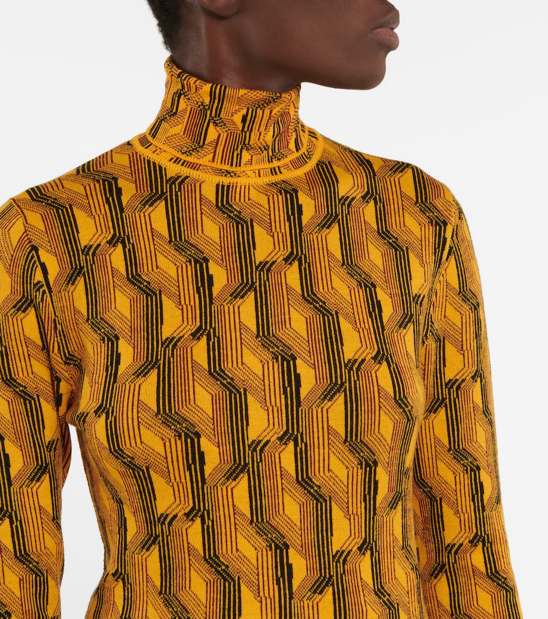 Pull à col roulé en laine mélangée | Prada