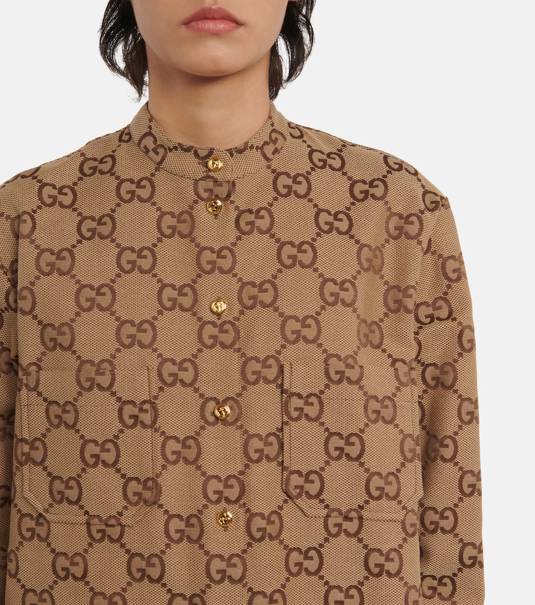 Camicia in canvas di misto cotone GG | Gucci