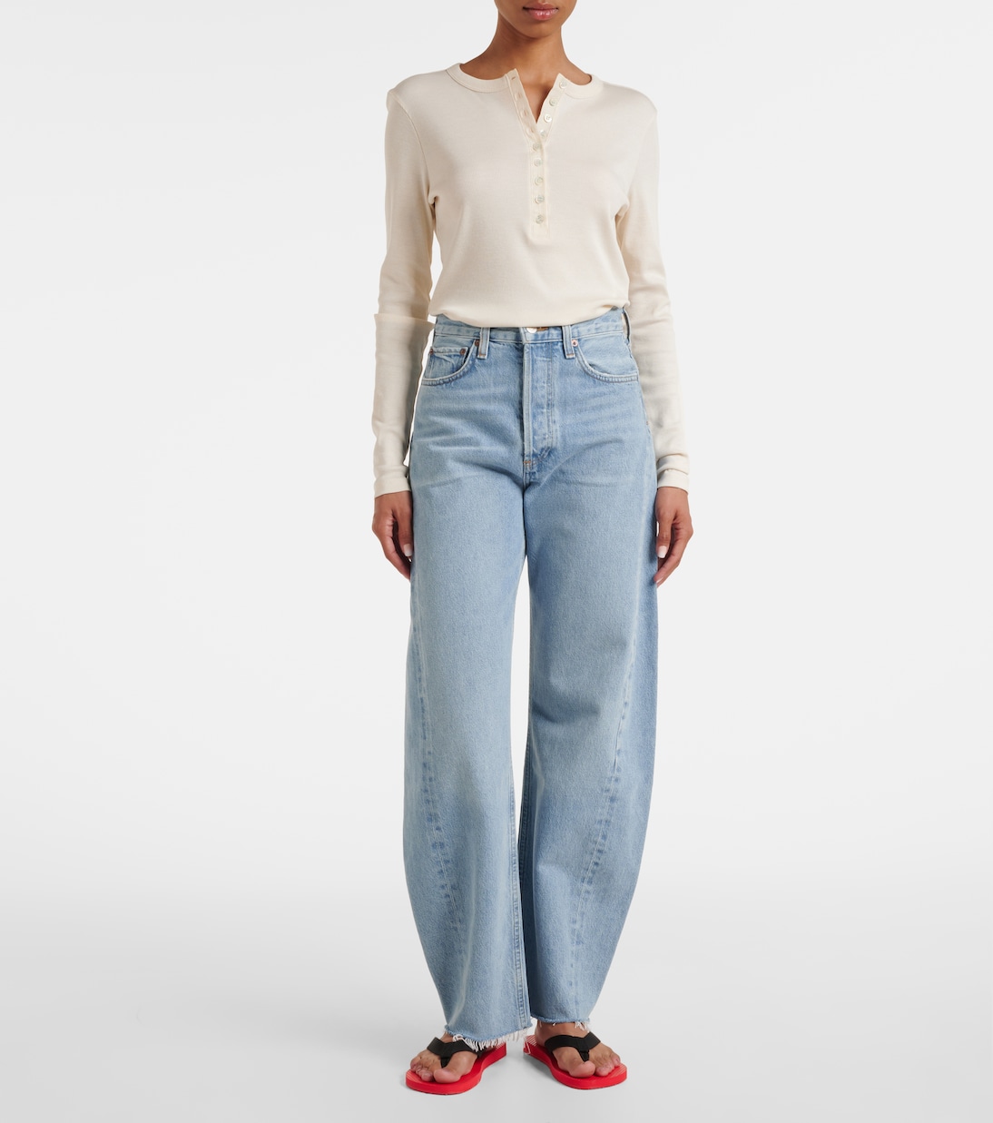 Luna high-rise barrel-leg jeans | Agolde