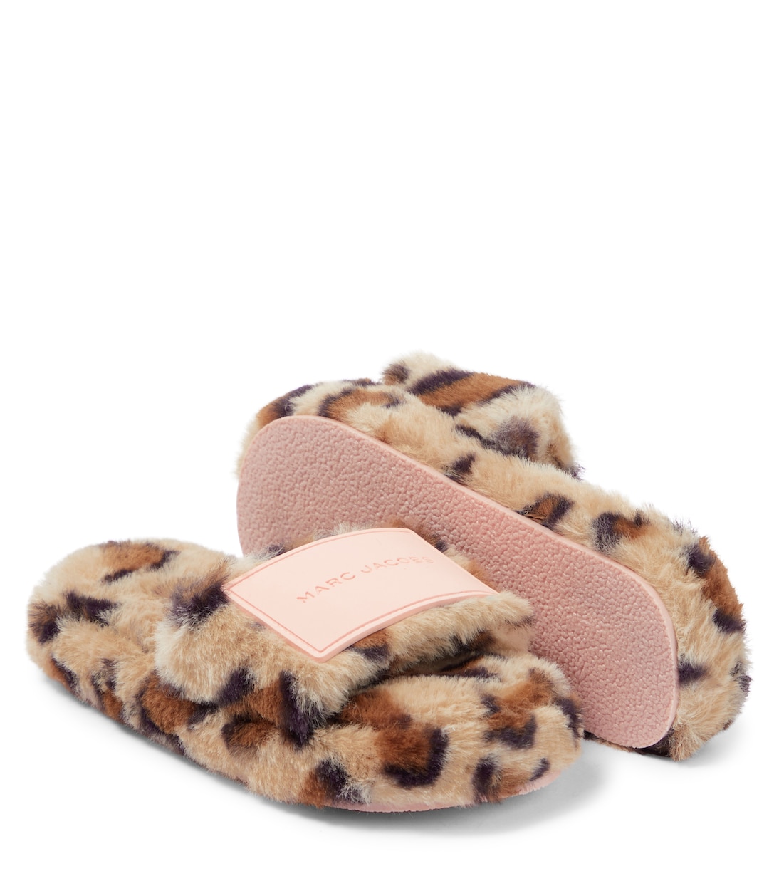 Leopard-print faux fur slippers | Marc Jacobs Kids