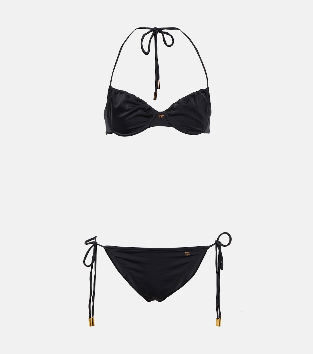 Bikini con ruches e logo | Tom Ford