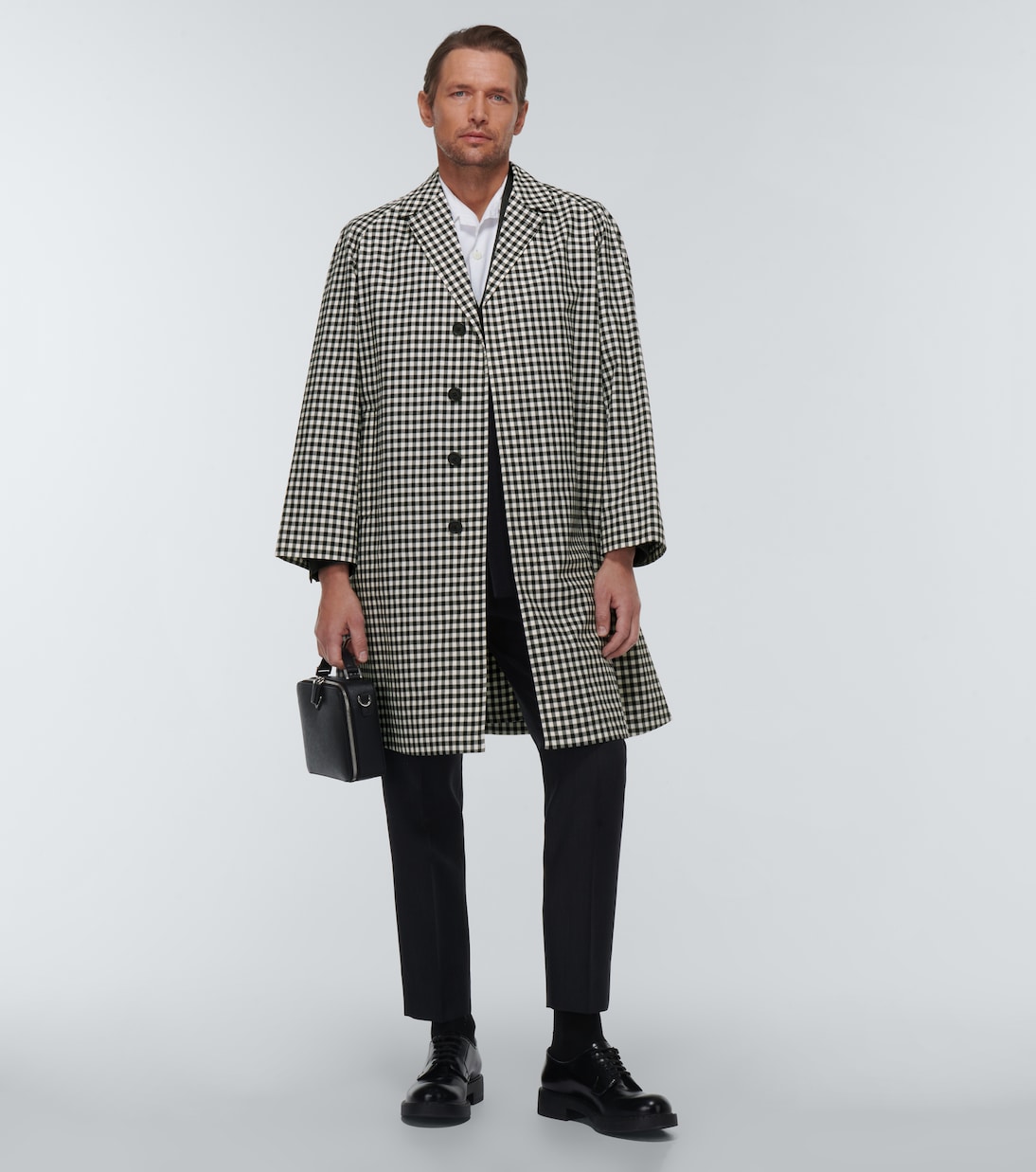 Abrigo de algodón a cuadros | Prada