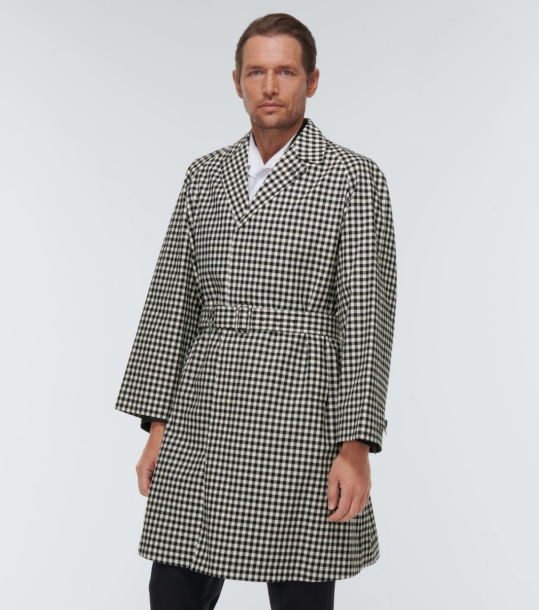 Abrigo de algodón a cuadros | Prada