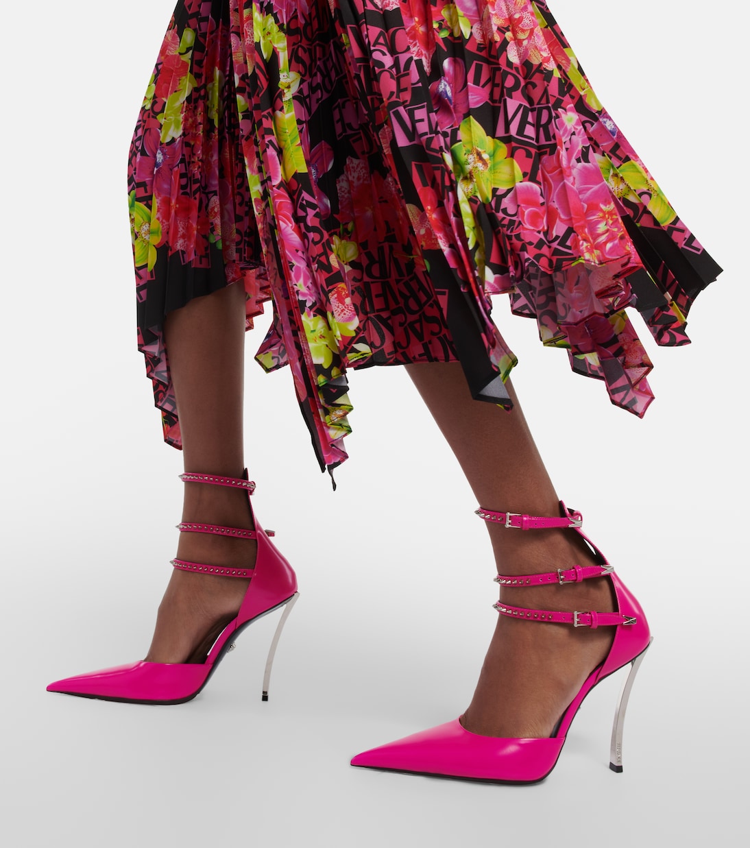 Verzierte Pumps Pin-Point aus Leder | Versace