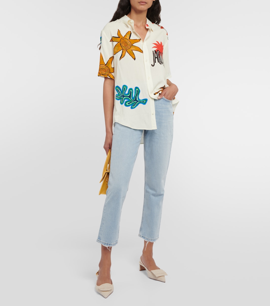 Jeans cropped Riley de tiro alto | Agolde