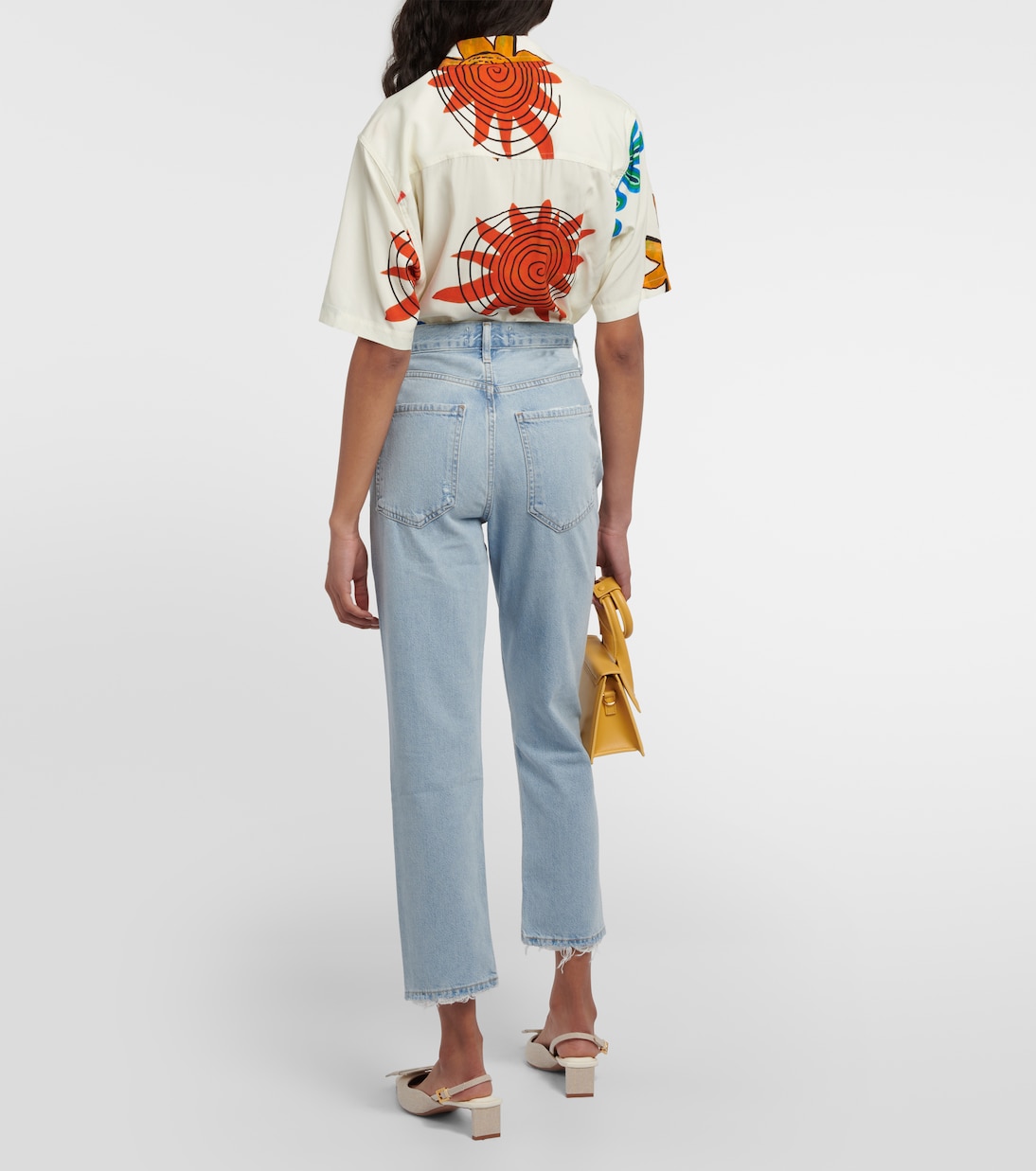 Jeans cropped Riley de tiro alto | Agolde