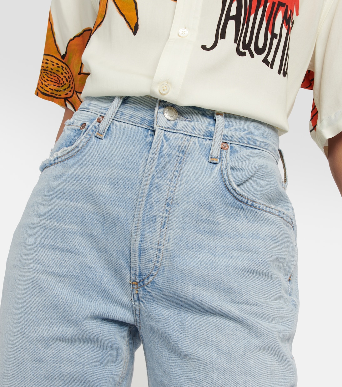 Jeans cropped Riley de tiro alto | Agolde